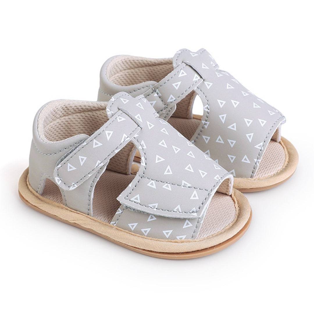 Sandalias Diseño de Cuero Gris