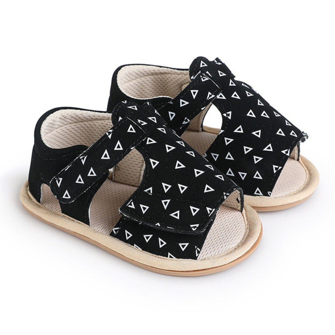 Sandalias Diseño de Cuero Negro