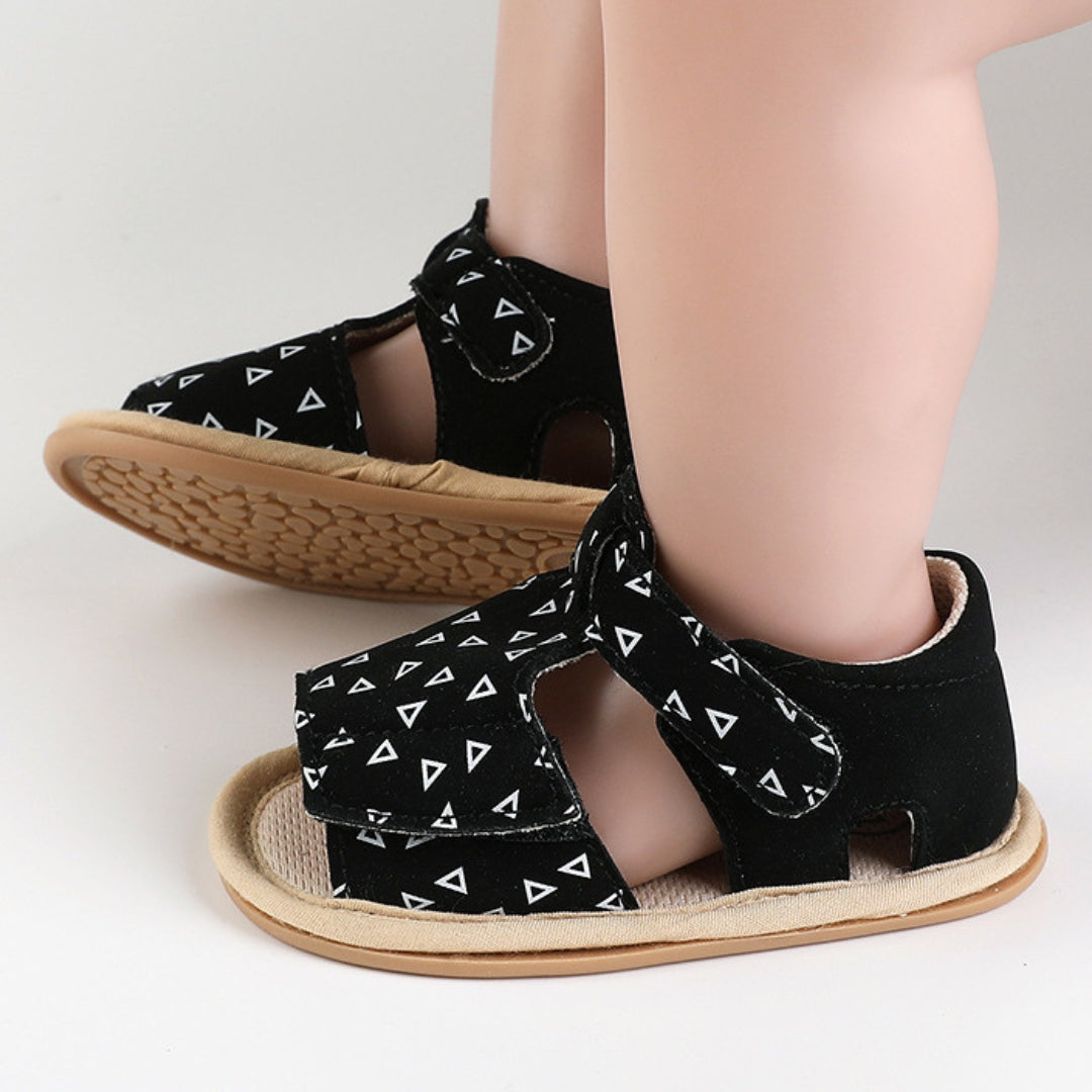 Sandalias Diseño de Cuero Negro
