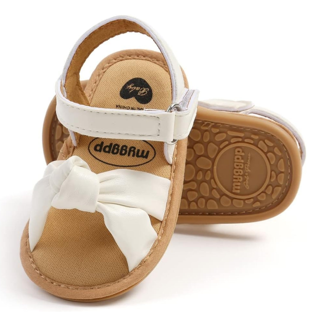 Sandalias Moño de Cuero Blanco