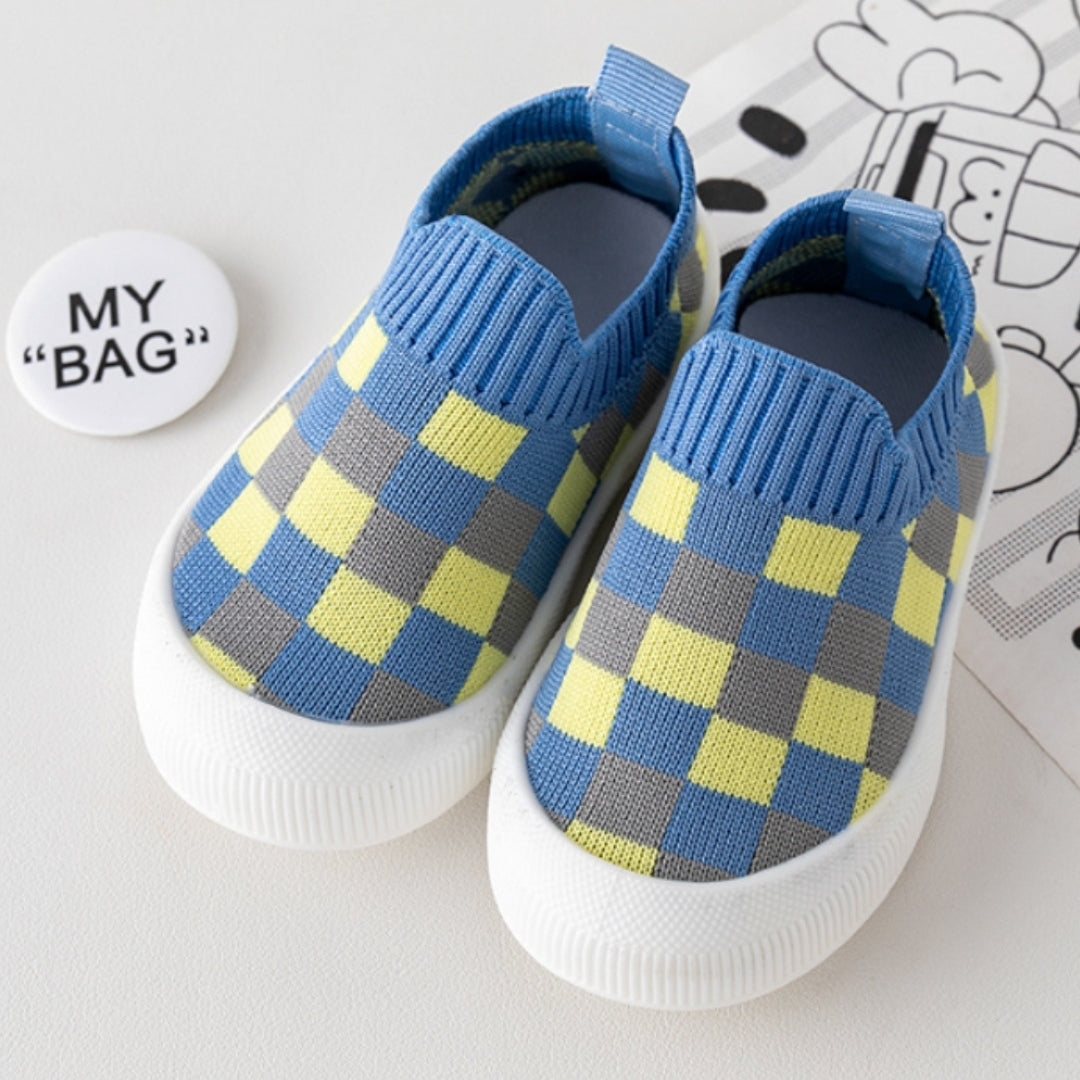 Zapatillas a Cuadros Azul/Amarillo