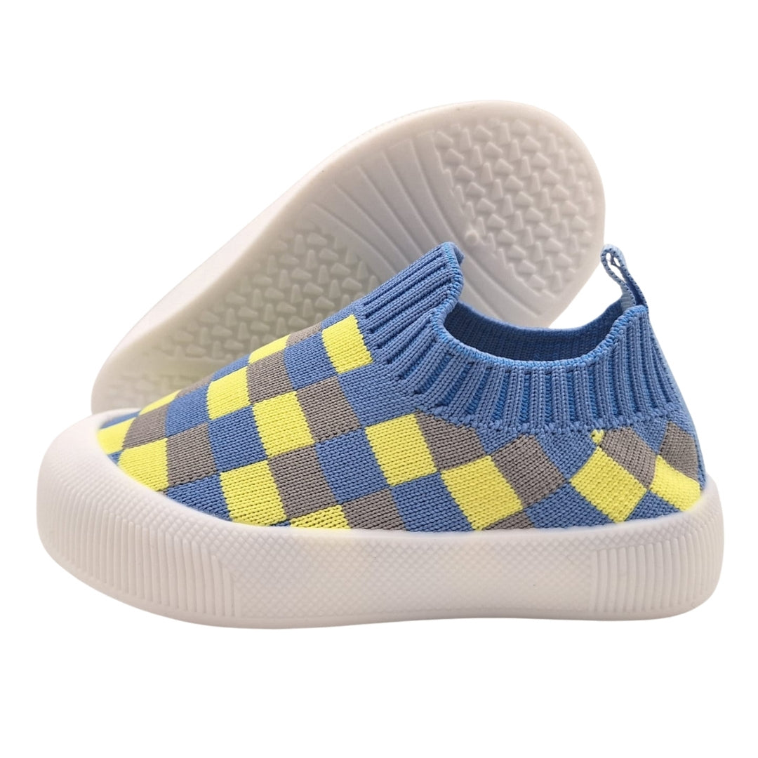 Zapatillas a Cuadros Azul/Amarillo
