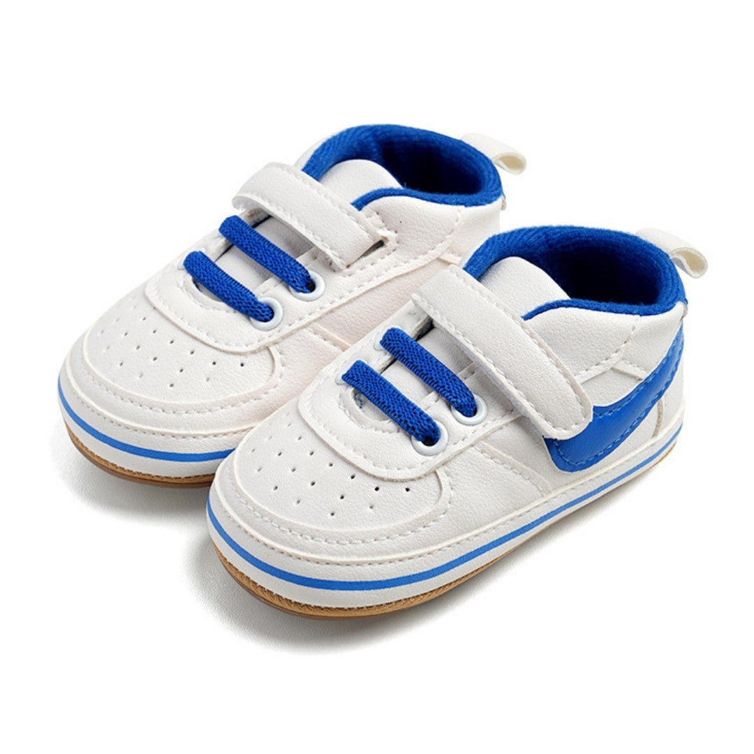 Sport Casual de Cuero PU Blanco/Azul