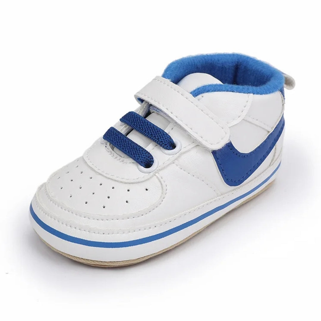 Sport Casual de Cuero PU Blanco/Azul