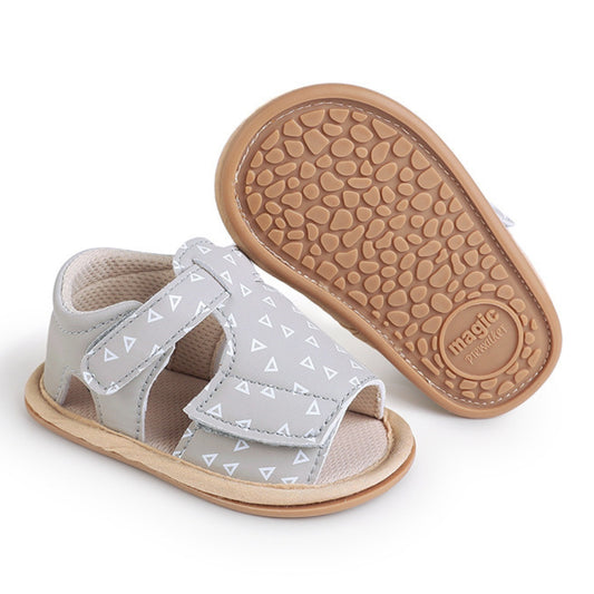 Sandalias Diseño de Cuero Gris