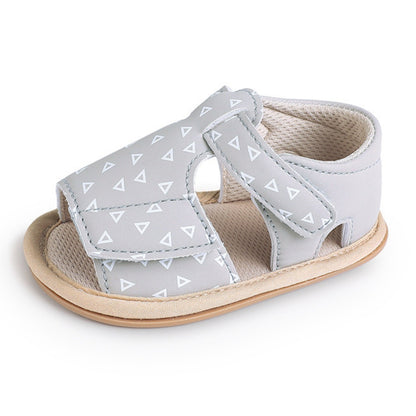 Sandalias Diseño de Cuero Gris