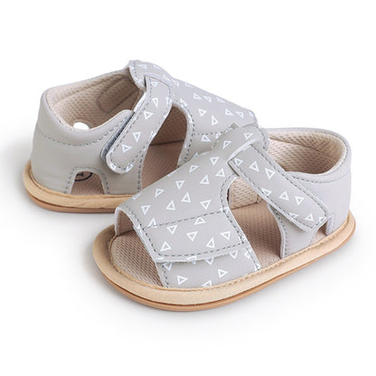 Sandalias Diseño de Cuero Gris