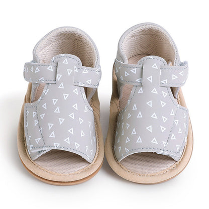 Sandalias Diseño de Cuero Gris