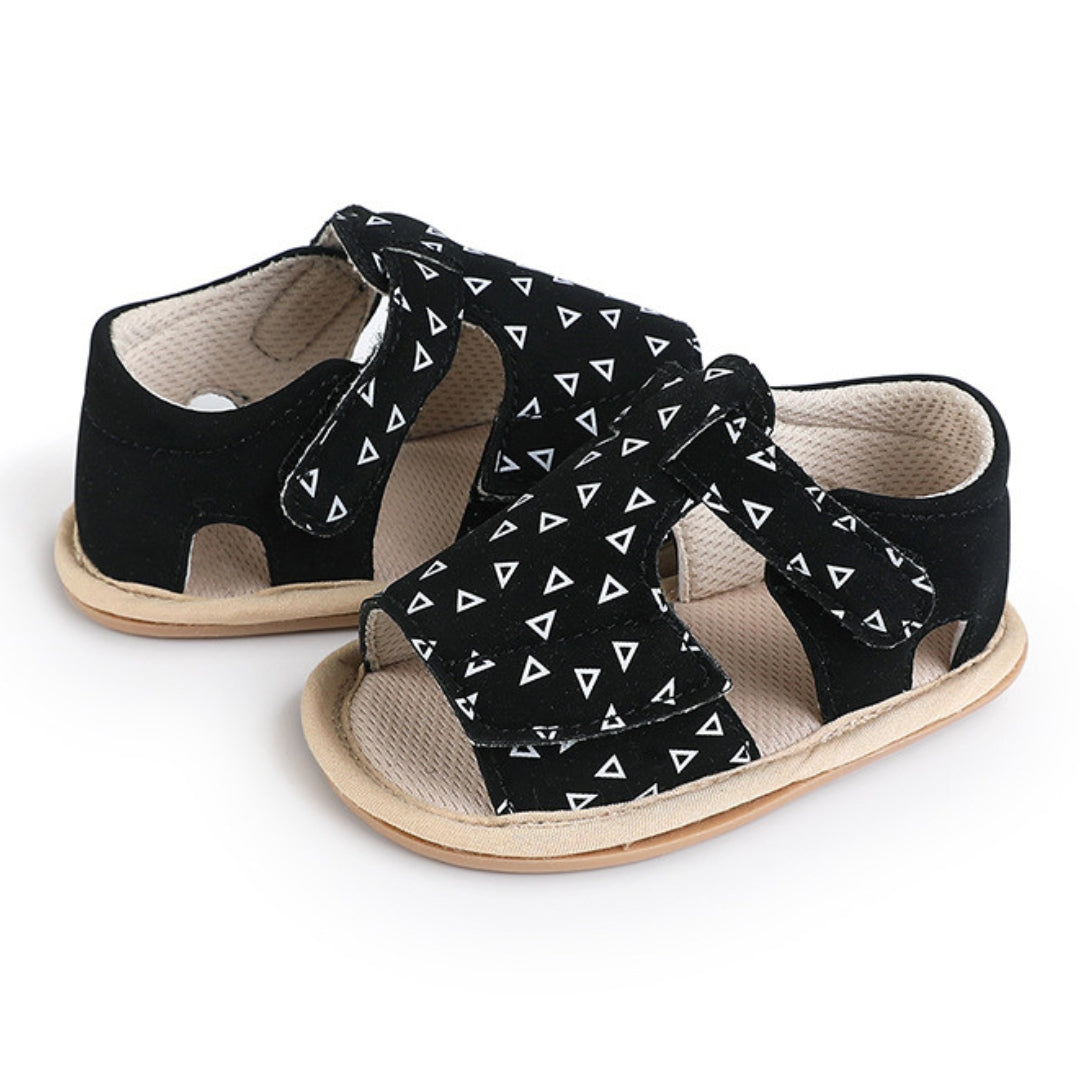 Sandalias Diseño de Cuero Negro