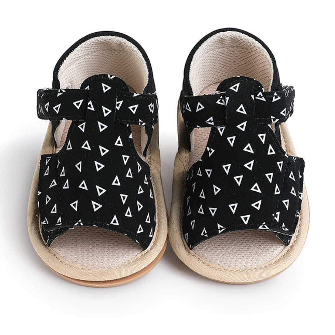 Sandalias Diseño de Cuero Negro