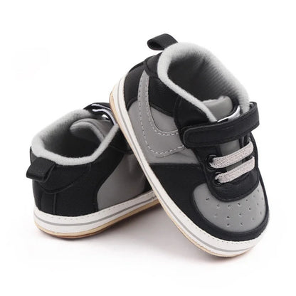 Sport Casual de Cuero PU Negro/Gris